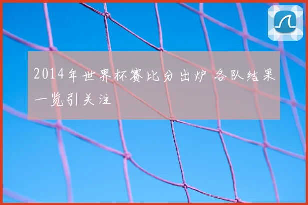 2014年世界杯赛比分出炉 各队结果一览引关注